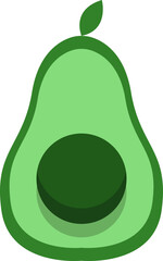 Sticker - Vegetarian avocado, icon, vector on white background.