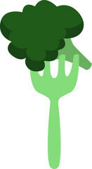Sticker - Vegetarian food broccoli, icon, vector on white background.