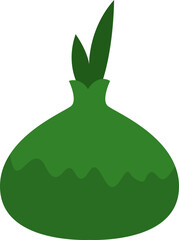 Poster - Vegetarian onion, icon, vector on white background.