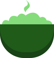 Poster - Vegetarian food puree, icon, vector on white background.