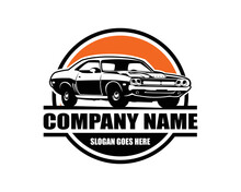 Best 1969 Dodge Super Bee Car Logo For Badge, Emblem. White Background View From Side