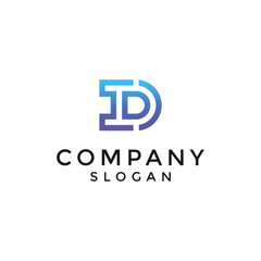 Modern and sophisticated initial letter ID or DI monogram logo.