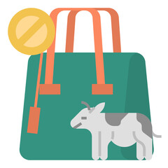 Sticker - no leather bag icon