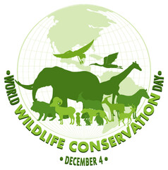 Wall Mural - World Wildlife Conservation Day Poster Template