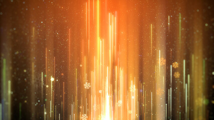 Wall Mural - gold lights and snowflakes elegance christmas background.