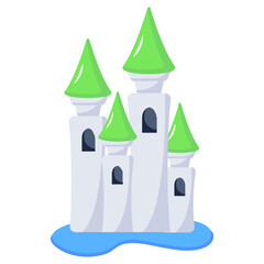 Sticker - An eye catchy flat icon of castle structure 