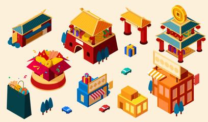 Isometric CNY building set