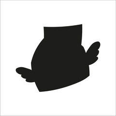 Wall Mural - Black silhouette. Vector illustration isolated on white background. Design element. Template for your design, books, stickers, posters, cards, child clothes.