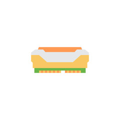 Gaming RAM icon in color, isolated on white background 