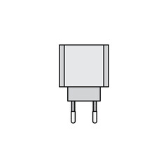 Wall Mural - USB charger icon in color, isolated on white background 