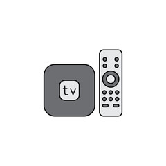 Sticker - TV Set top box icon in color, isolated on white background 