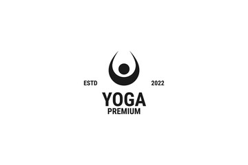 Wall Mural - Drop water yoga logo design vector illustration