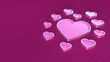 Abstract background heart. 3d rendering of a pink background with hearts for valentine's holiday. Pink background with hearts to express your warm feelings. 