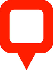 Poster - Map location pin icon in red colors.
