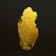 Qatar Map Golden metal Color Height map Background 3d illustration