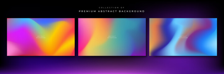 Wall Mural - Abstract gradient fluid blur background with grainy texture and colorful rainbow gradient. Modern wallpaper design for social media, idol poster, banner, flyer.