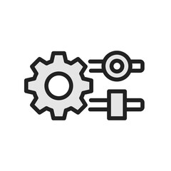 Poster - Settings icon gear with sliders. High quality coloured vector illustration.