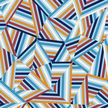 Striped Colorful Polygonal Seamless Pattern. Seamless Geometric Pattern. Trendy Multicolor Striped Seamless Pattern.