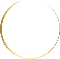 Circle Gold Brush Stroke Design Element