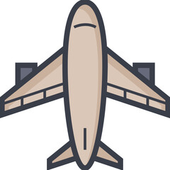 Sticker - Airplane Colored Illustration