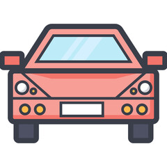 Sticker - Car Colored Illustration