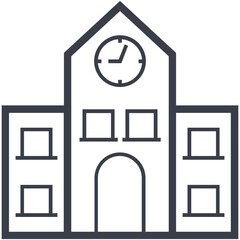 Sticker - School Building Vector Icon