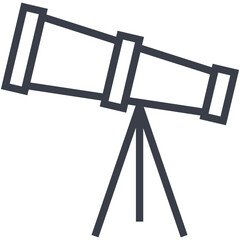 Canvas Print - Telescope Line Vector Icon 