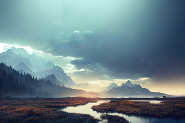 Wall Mural - Breathtaking landscape 4k background