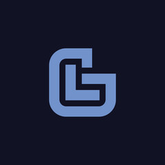 Fototapete - initial letter LG or GL monogram logo.