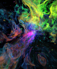 Wall Mural - abstract fractal background with space