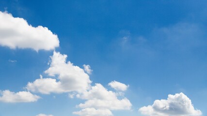 Wall Mural - White clouds and blue sky background on daylight, panorama sky