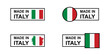 Set of made in the Italy labels, made in the Italy logo, Italian flag , Italian product emblem For page, mockup brochure style, banner, idea, cover, booklet, print, flyer, book etc