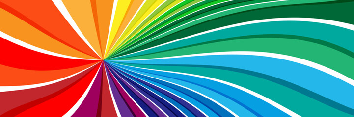 Wall Mural - Background with rainbow colored rays 