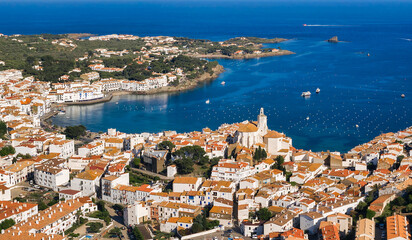 Wall Mural - Panoramic view of Cadaques town, Spain
