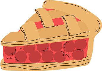 cherry pie pastry sweet baked food clipart