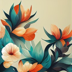 abstract floral organic wallpaper background generative ai