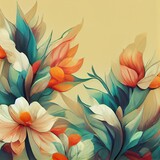 Fototapeta Kwiaty - abstract floral organic wallpaper background Generative AI