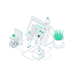 Planning line design style isometric illustration