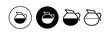 Coffee and Tea line icons. Cappuccino, Teapot, and Coffee pot. Coffee beans linear icon set
