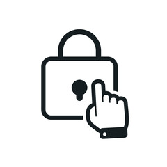 Hand lock icon. Illustration vector