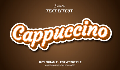 Wall Mural - cappuccino editable text effect vintage retro style vector template design