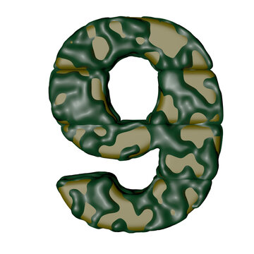 Symbol in camouflage. number 9