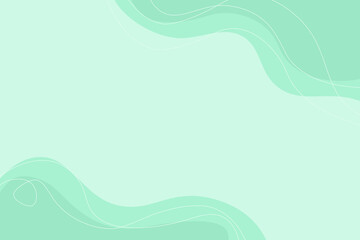 Wall Mural - abstract pastel mint green background with waves and lines