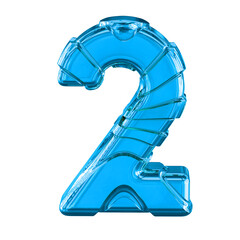 Symbol 3d with horizontal straps. number 2