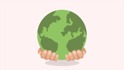 Wall Mural - hands with world earth planet