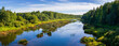 Large-format summer panorama with river and forest