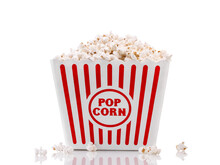 Red And White Popcorn Box Isolated