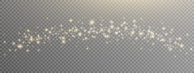 glitter golden light and stars. christmas holiday glow particle. magic star effect. sparkle gold bok