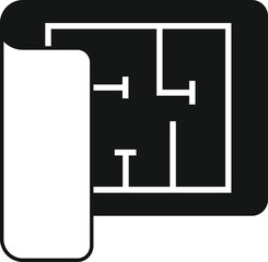Poster - Redesign project icon simple vector. Web ux. Build page