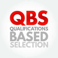Poster - QBS - Qualifications Based Selection is a procurement process for the competitive selection of architectural and engineering services, acronym concept background